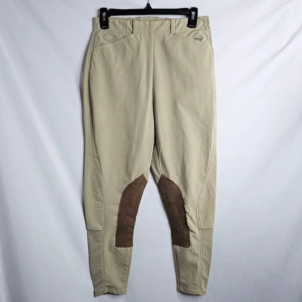 NEW Women's ARIAT Pro Circuit Knee Patch Breeches 26R Khaki Horse Riding Pants - Picture 2 of 7